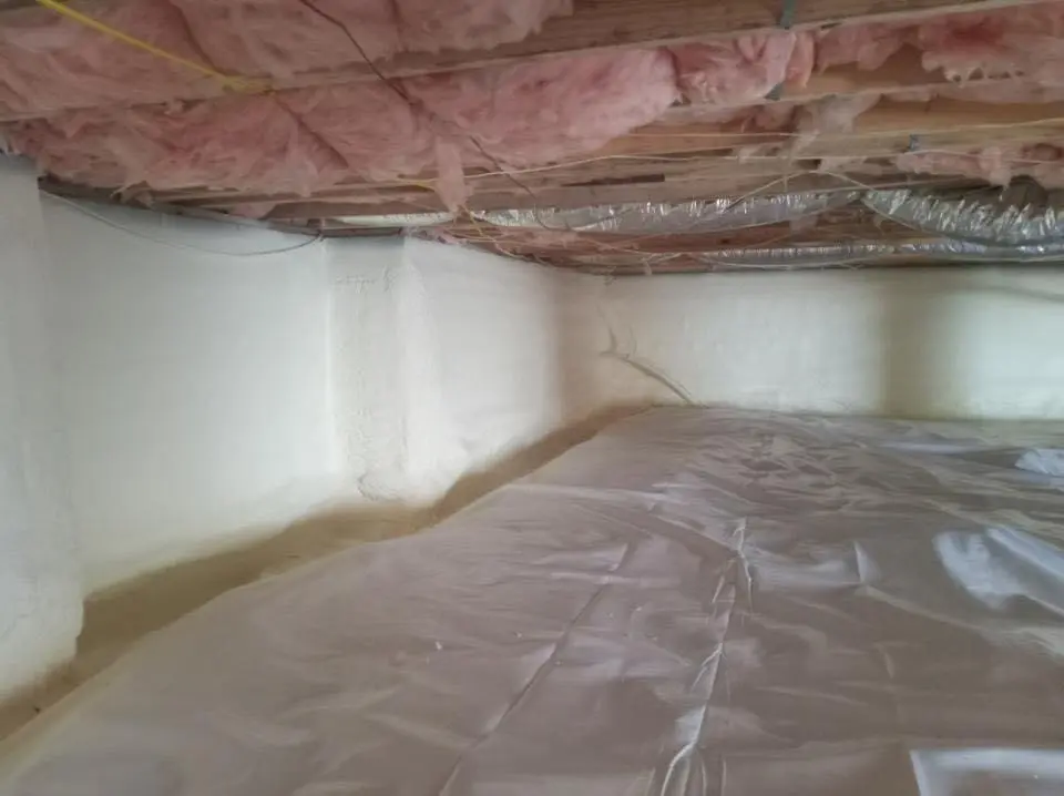 Crawl space encapsulation with closed-cell spray foam for Attic Insulation in Seaside